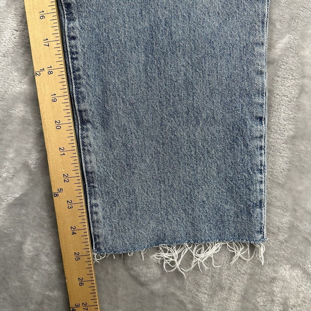 Abercrombie & Fitch Jeans Women 25 Blue Ultra High Rise Paper Bag Raw‎ Hem Mom - Picture 9 of 10